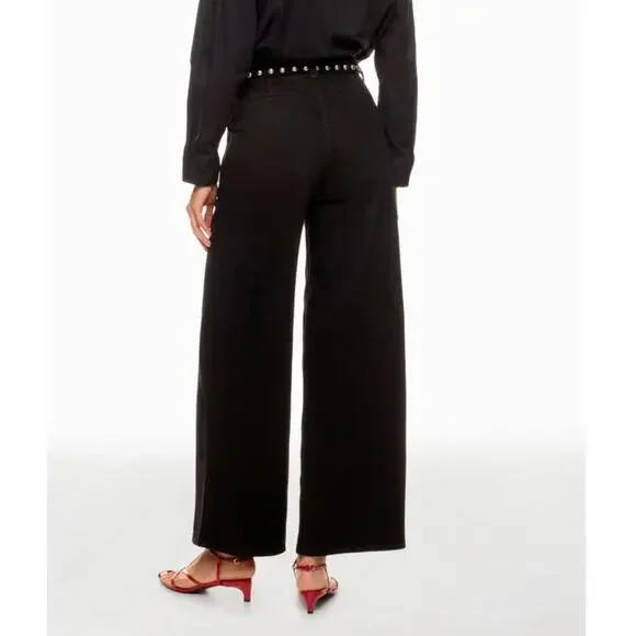 Madewell Black Super Wide Leg Jeans SIZE 30 Long Trouser Work Casual Denim $148 - Picture 4 of 10